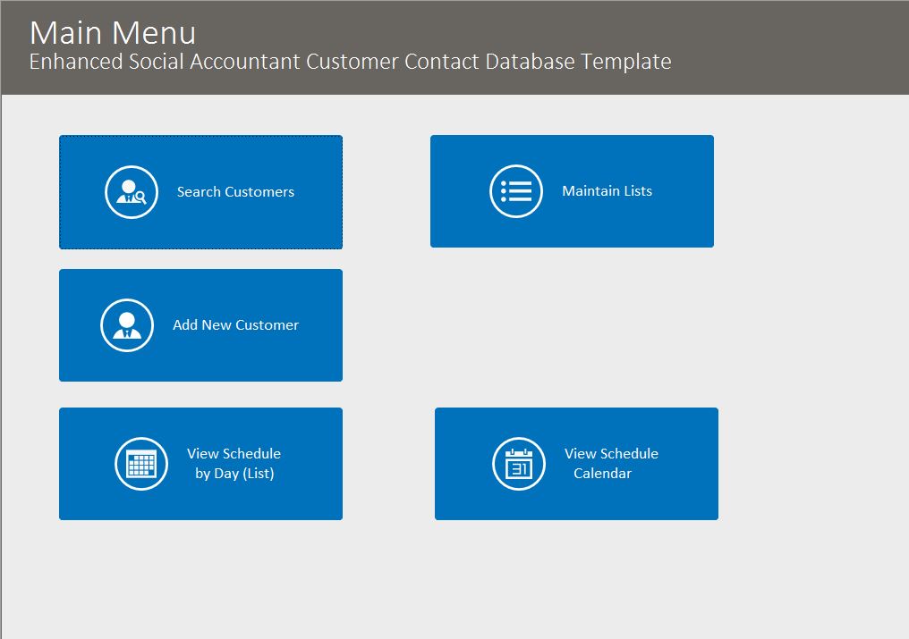 Social Accountant Enhanced Contact Template | Contact Database